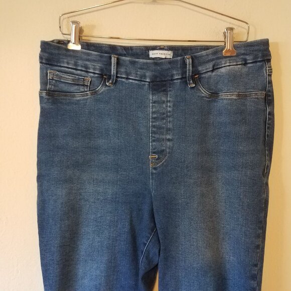 Good American Jeans Power Stretch Pull-On Skinny Denim Women's 5 GLV478T - Picture 3 of 10